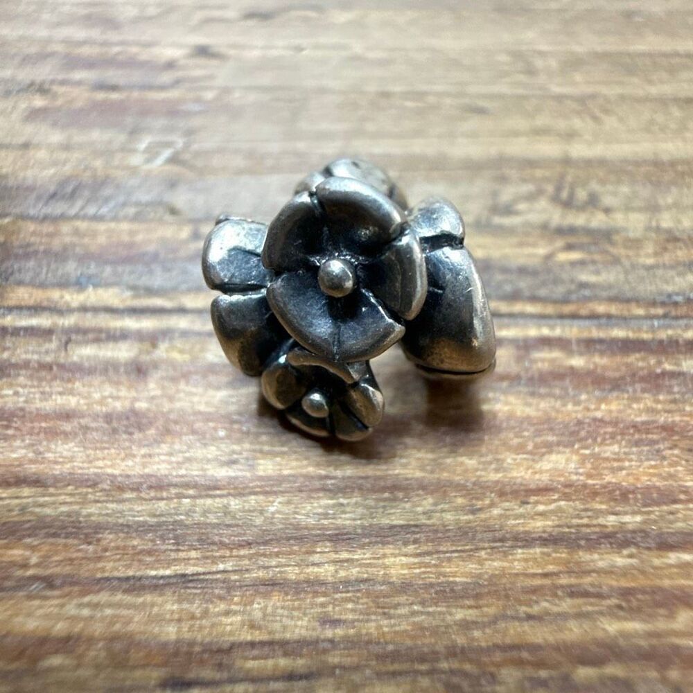TROLLBEADS Sterling Silver Forget Me Not Charm 11262 Authentic Retired